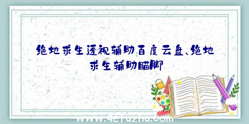 绝地求生透视辅助百度云盘、绝地求生辅助瞄脚