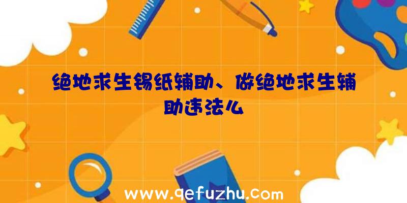 绝地求生锡纸辅助、做绝地求生辅助违法么