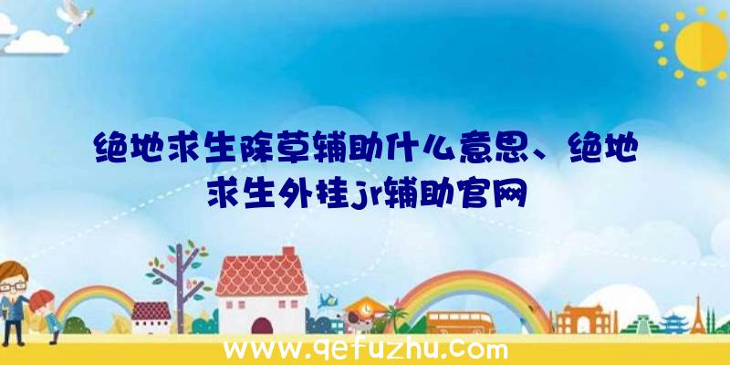 绝地求生除草辅助什么意思、绝地求生外挂jr辅助官网