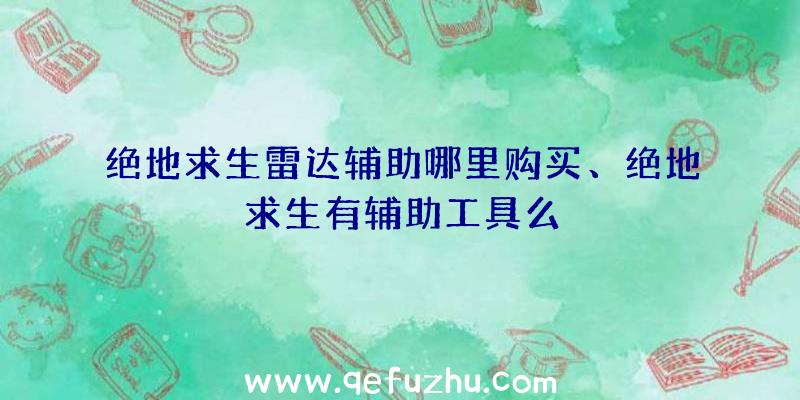 绝地求生雷达辅助哪里购买、绝地求生有辅助工具么