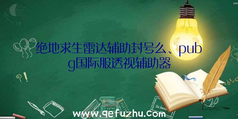 绝地求生雷达辅助封号么、pubg国际服透视辅助器