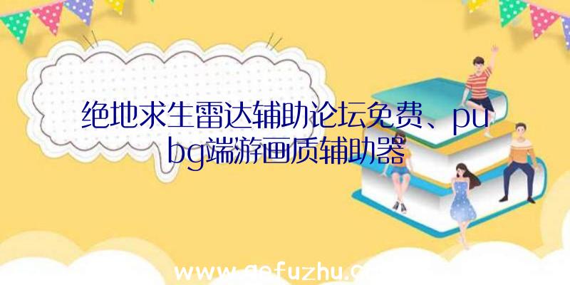 绝地求生雷达辅助论坛免费、pubg端游画质辅助器