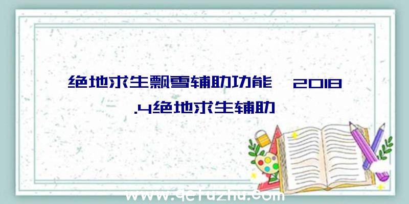 绝地求生飘雪辅助功能、2018.4绝地求生辅助