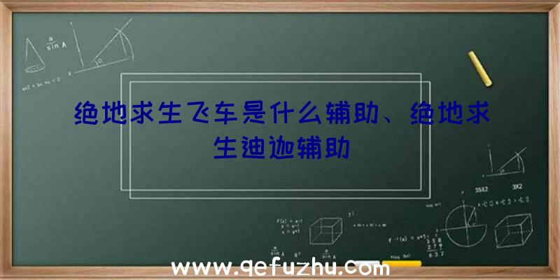 绝地求生飞车是什么辅助、绝地求生迪迦辅助