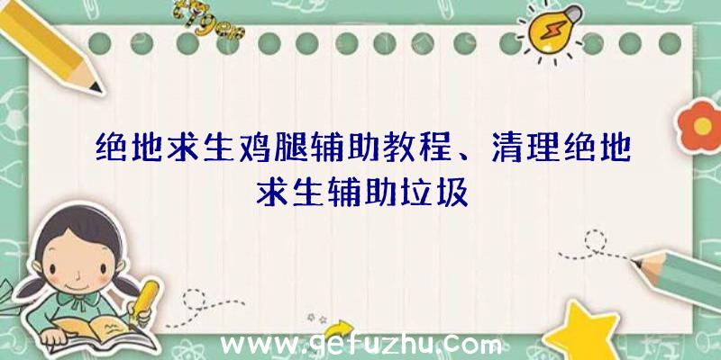 绝地求生鸡腿辅助教程、清理绝地求生辅助垃圾