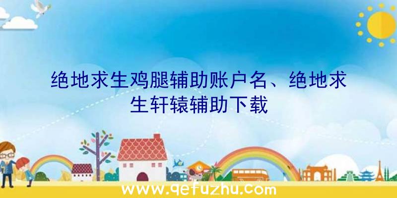 绝地求生鸡腿辅助账户名、绝地求生轩辕辅助下载