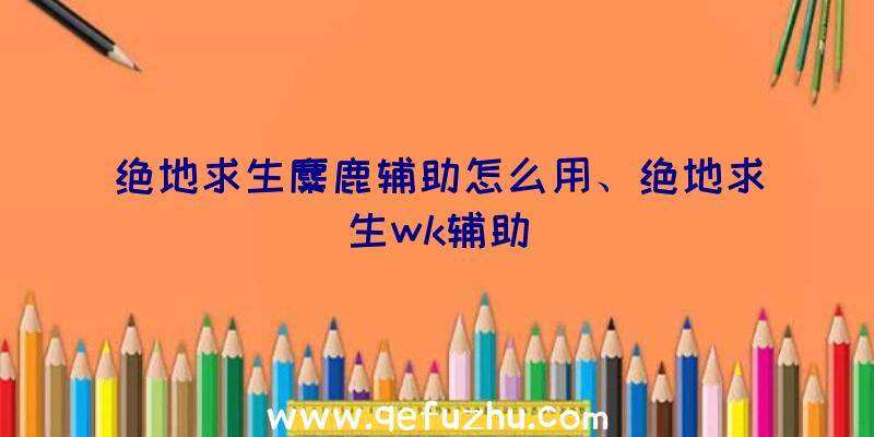 绝地求生麋鹿辅助怎么用、绝地求生wk辅助