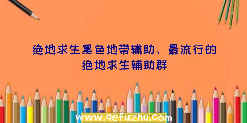 绝地求生黑色地带辅助、最流行的绝地求生辅助群