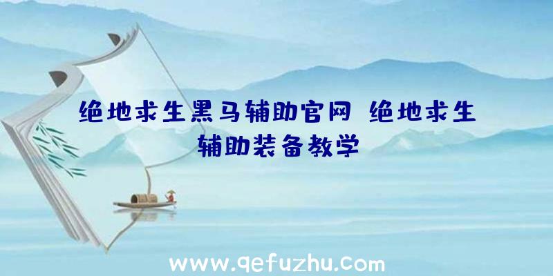 绝地求生黑马辅助官网、绝地求生辅助装备教学