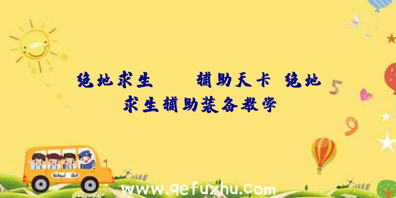 绝地求生-skt辅助天卡、绝地求生辅助装备教学