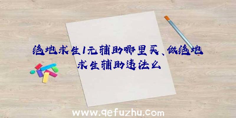 绝地求生1元辅助哪里买、做绝地求生辅助违法么