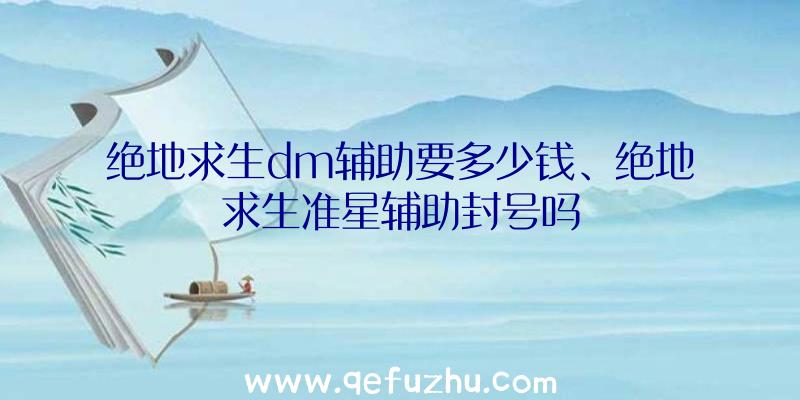 绝地求生dm辅助要多少钱、绝地求生准星辅助封号吗