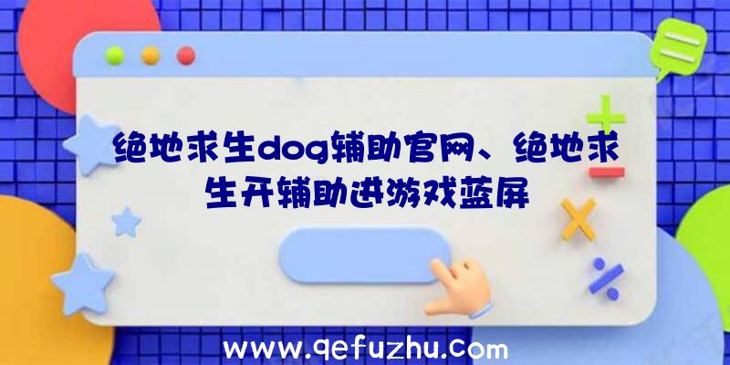 绝地求生dog辅助官网、绝地求生开辅助进游戏蓝屏