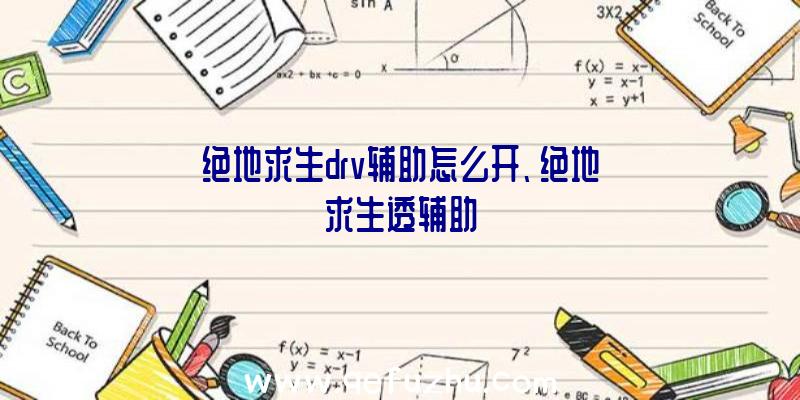 绝地求生drv辅助怎么开、绝地求生透辅助