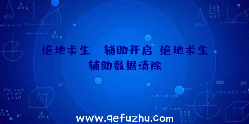 绝地求生ez辅助开启、绝地求生辅助数据清除