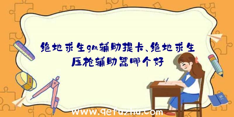 绝地求生gm辅助提卡、绝地求生压枪辅助器哪个好