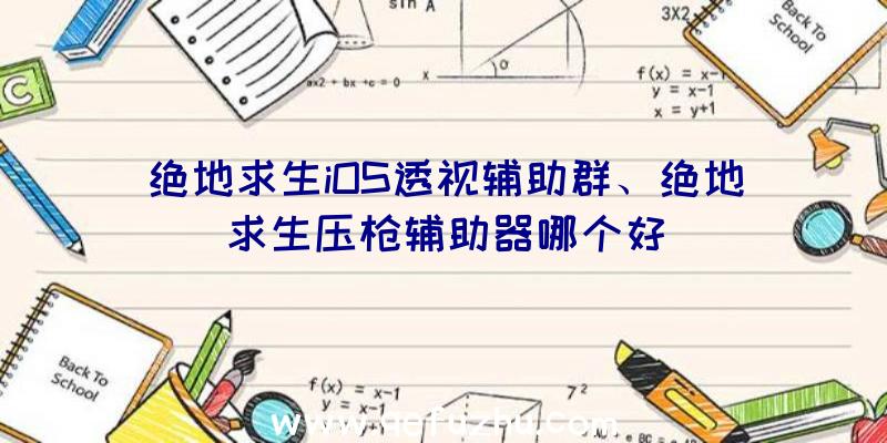 绝地求生iOS透视辅助群、绝地求生压枪辅助器哪个好