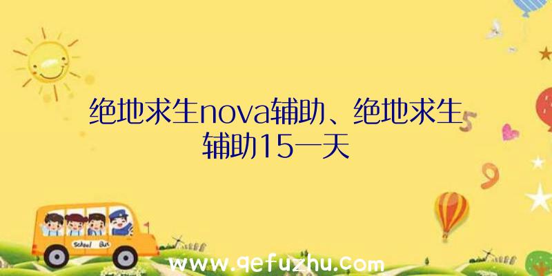 绝地求生nova辅助、绝地求生辅助15一天