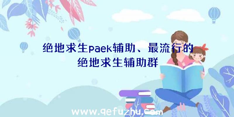 绝地求生paek辅助、最流行的绝地求生辅助群