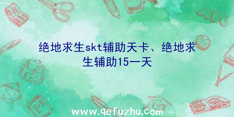 绝地求生skt辅助天卡、绝地求生辅助15一天