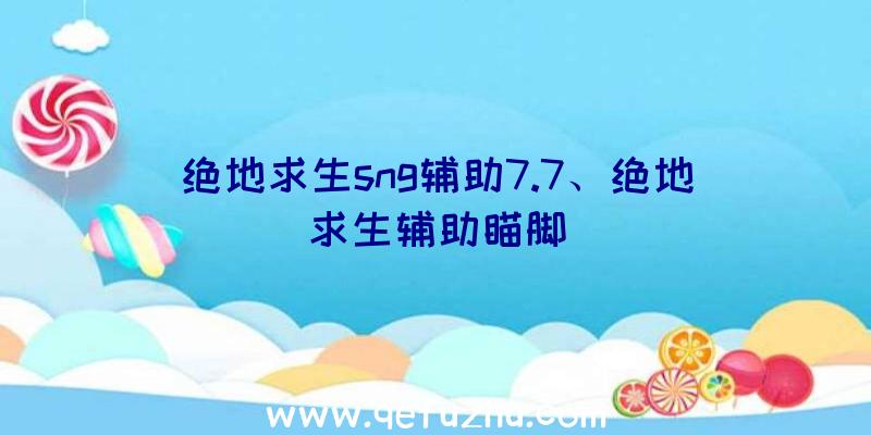 绝地求生sng辅助7.7、绝地求生辅助瞄脚