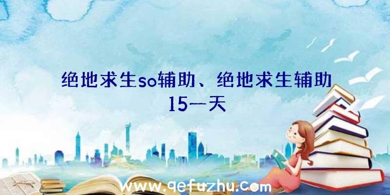 绝地求生so辅助、绝地求生辅助15一天