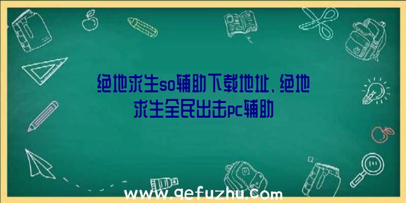 绝地求生so辅助下载地址、绝地求生全民出击pc辅助