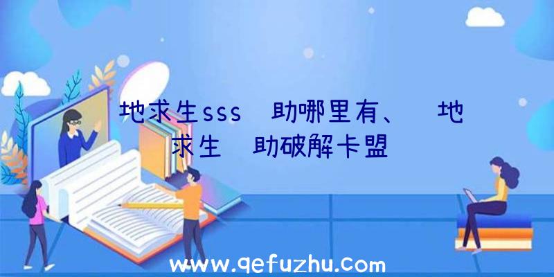 绝地求生sss辅助哪里有、绝地求生辅助破解卡盟