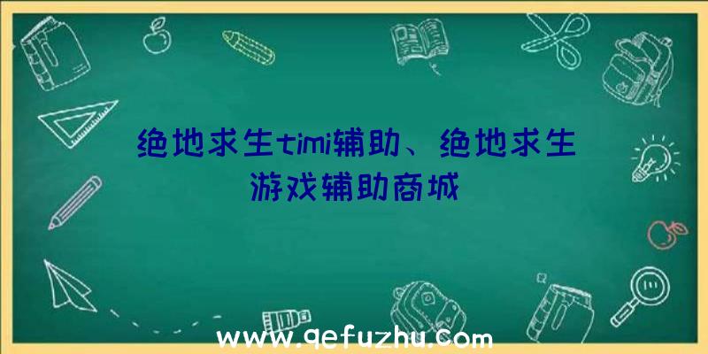 绝地求生timi辅助、绝地求生游戏辅助商城