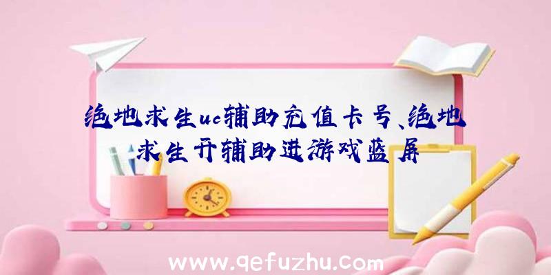 绝地求生uc辅助充值卡号、绝地求生开辅助进游戏蓝屏