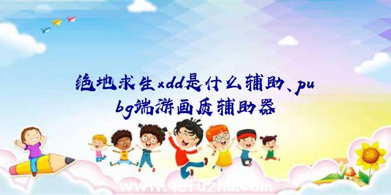 绝地求生xdd是什么辅助、pubg端游画质辅助器