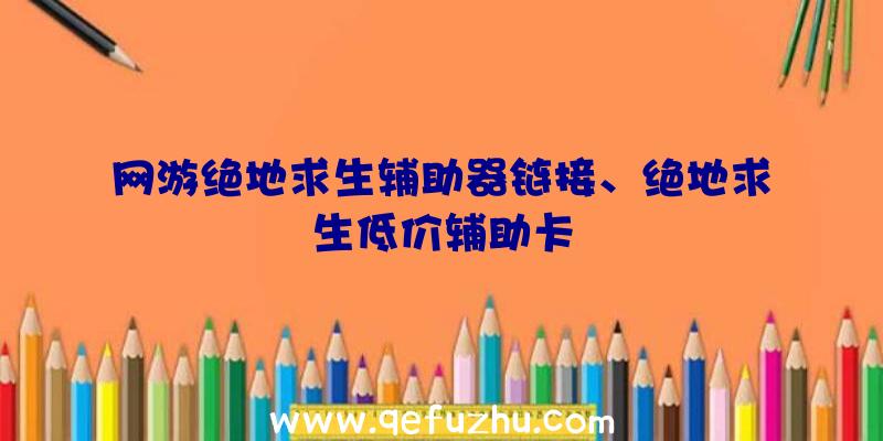 网游绝地求生辅助器链接、绝地求生低价辅助卡