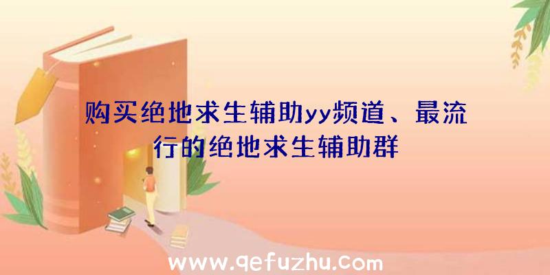 购买绝地求生辅助yy频道、最流行的绝地求生辅助群