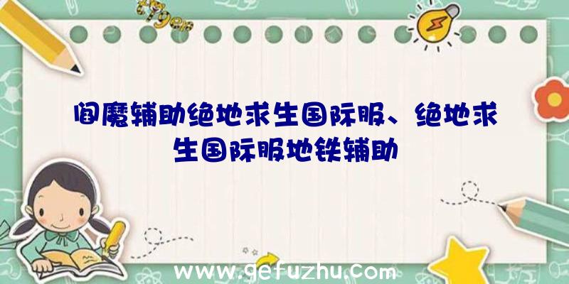 阎魔辅助绝地求生国际服、绝地求生国际服地铁辅助