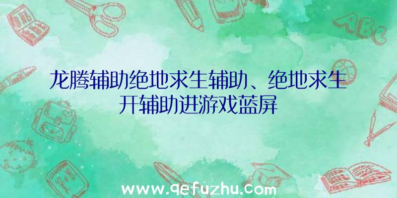 龙腾辅助绝地求生辅助、绝地求生开辅助进游戏蓝屏