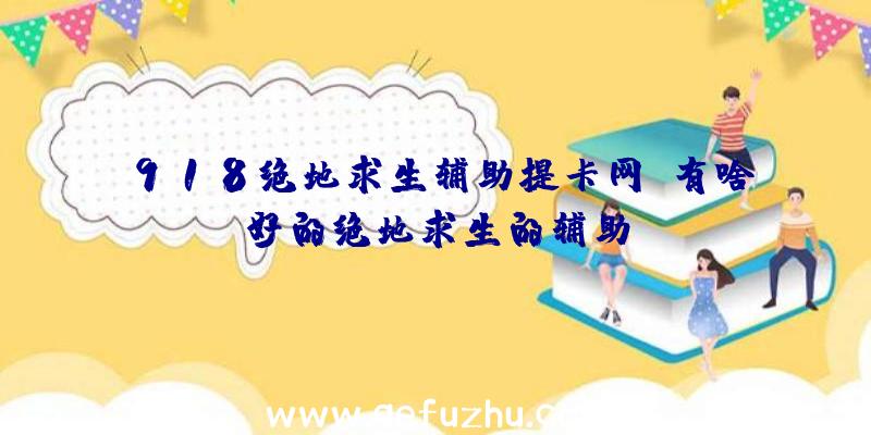 918绝地求生辅助提卡网、有啥好的绝地求生的辅助