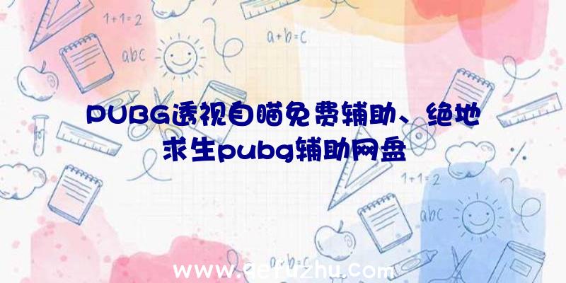 PUBG透视自瞄免费辅助、绝地求生pubg辅助网盘