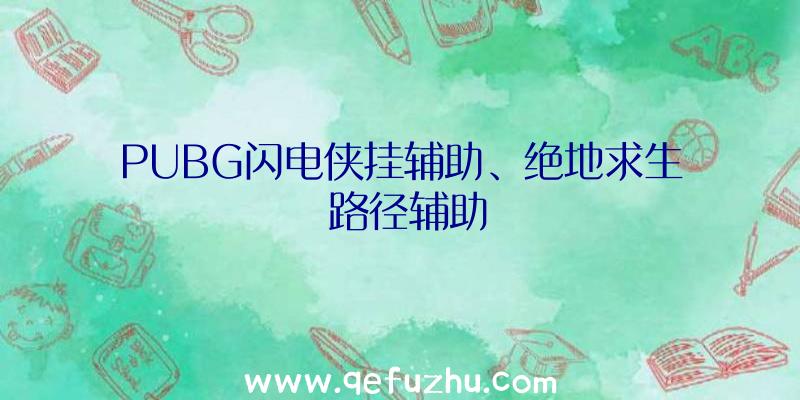 PUBG闪电侠挂辅助、绝地求生