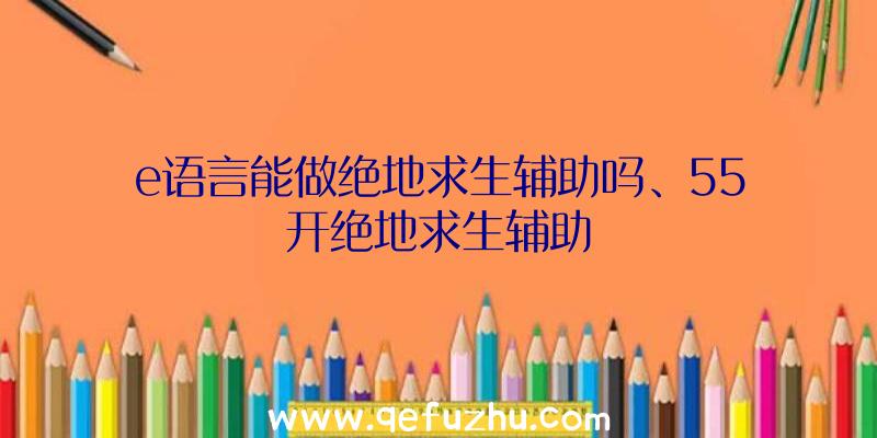 e语言能做绝地求生辅助吗、55开绝地求生辅助