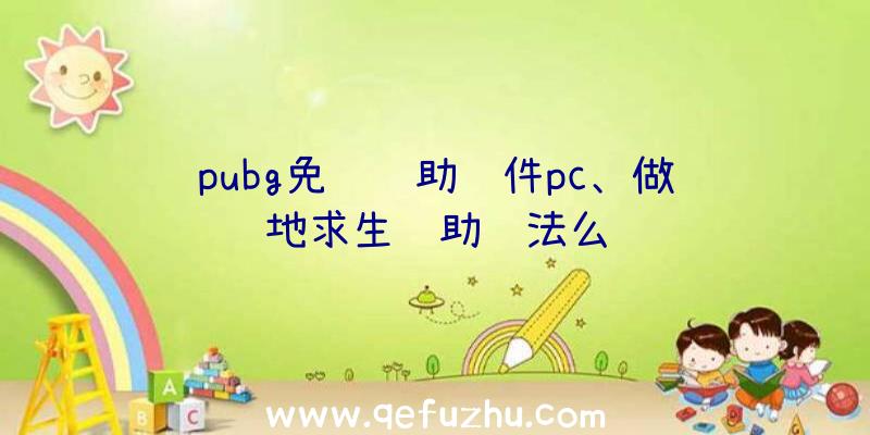 pubg免费辅助软件pc、做绝地求生辅助违法么