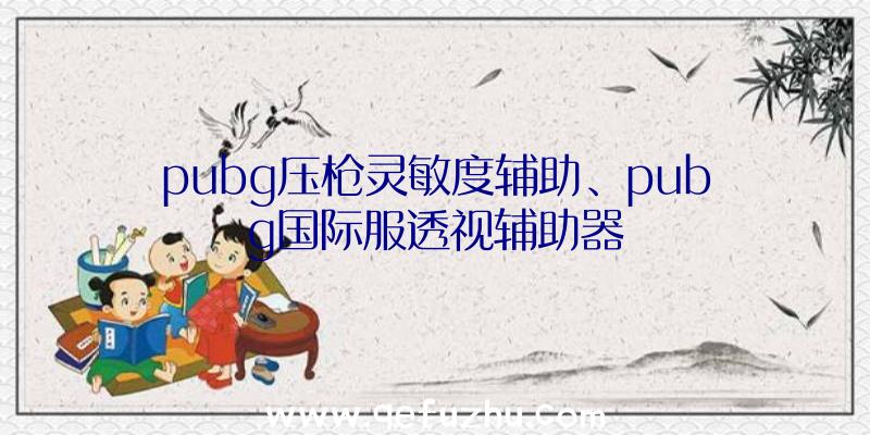 pubg压枪灵敏度辅助、pubg国际服透视辅助器