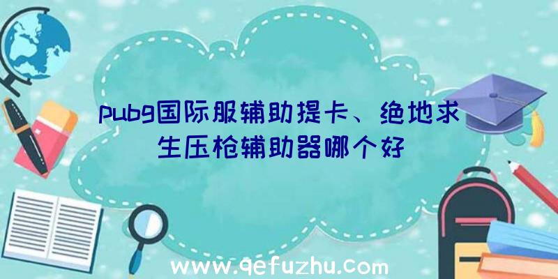 pubg国际服辅助提卡、绝地求生压枪辅助器哪个好