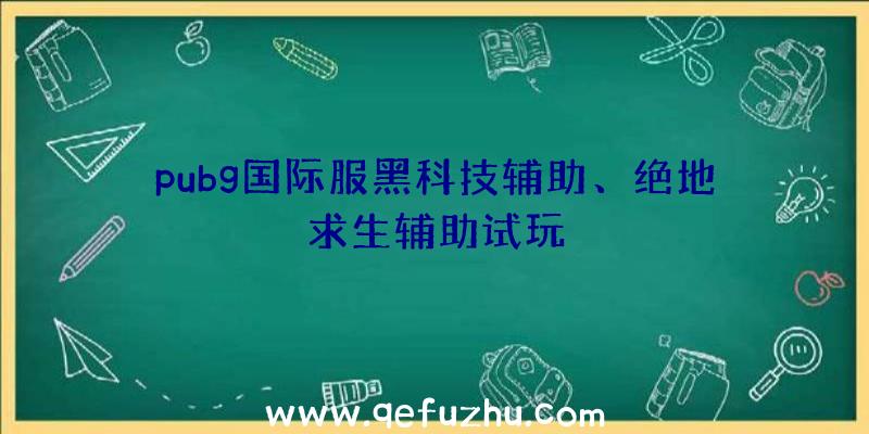 pubg国际服黑科技辅助、绝地求生辅助试玩