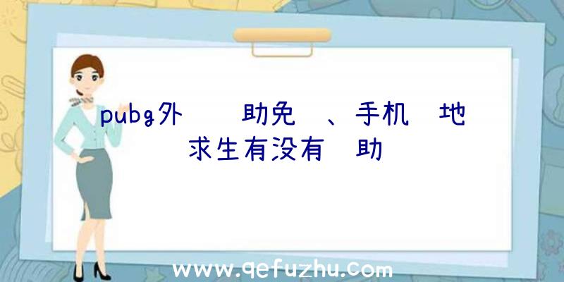 pubg外设辅助免费、手机绝地求生有没有辅助