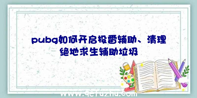 pubg如何开启投雷辅助、清理绝地求生辅助垃圾