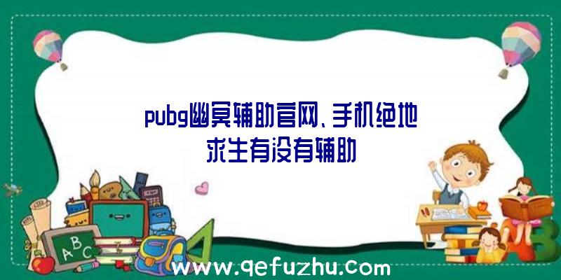 pubg幽冥辅助官网、手机绝地求生有没有辅助