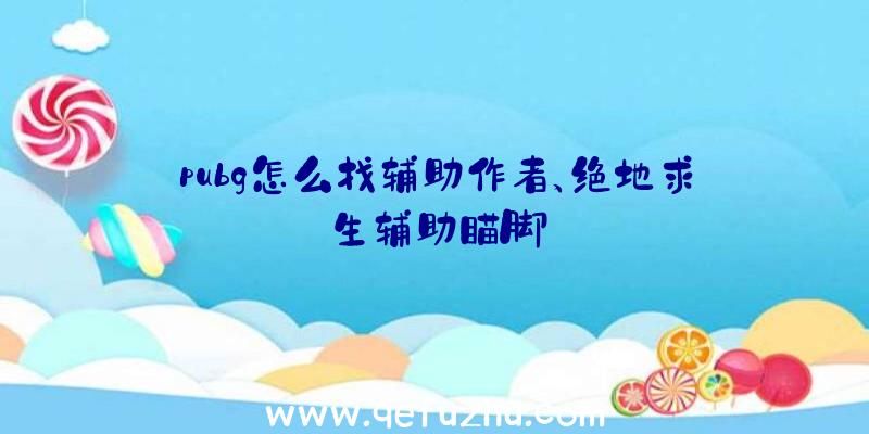 pubg怎么找辅助作者、绝地求生辅助瞄脚