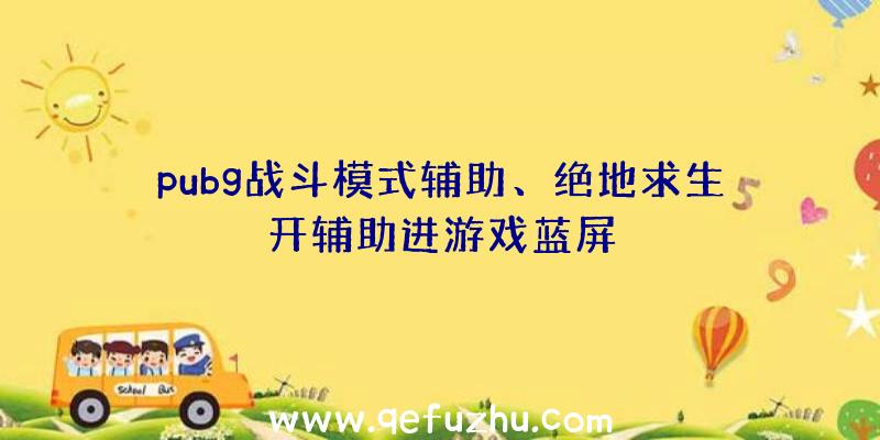 pubg战斗模式辅助、绝地求生开辅助进游戏蓝屏