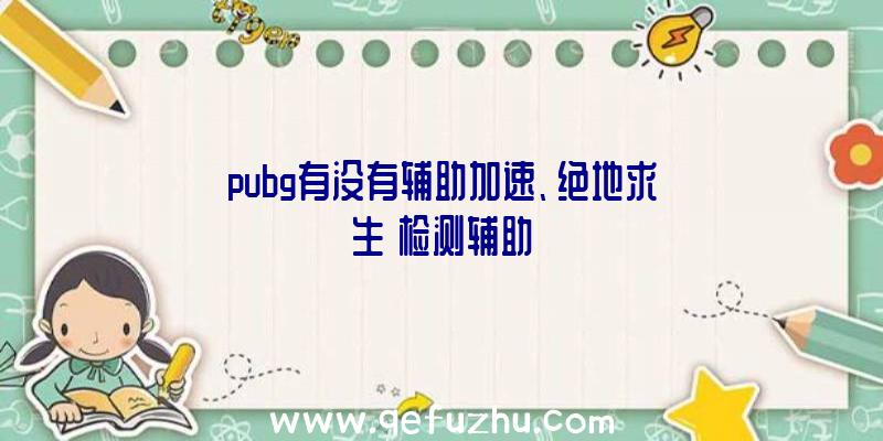 pubg有没有辅助加速、绝地求生