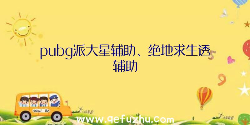 pubg派大星辅助、绝地求生透辅助